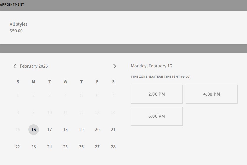 Booking with me — Please choose the services below