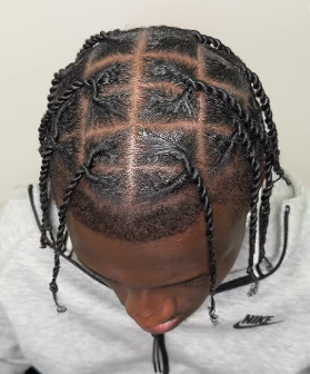 Top view of clean box parts with twists.