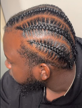 Side view of cornrows.